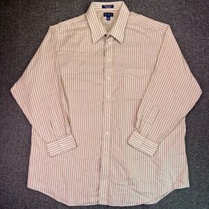 Paul Frederick Dress Shirt Mens 18 1/2-35 Long Sleeve Striped Button Up 80s 2Ply